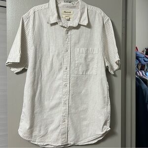 Madewell White Casual Button Down Shirt Relaxed Fit
